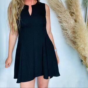 BCBG MAX AZRIA Black LBD Textured Tank Top Sleeveless Asymmetrical Mini Dress XS